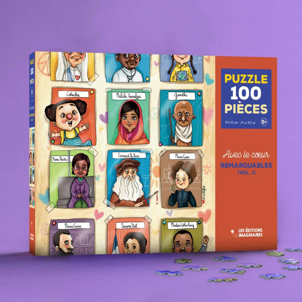 La boîte du puzzle 100 pièces remarquables des éditions imaginaires